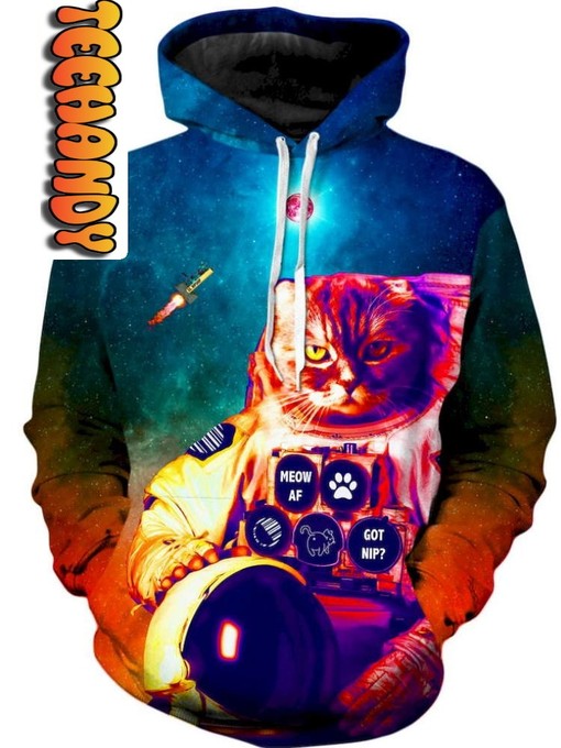 Catstronaut All Over Print Unisex 3D Hoodie