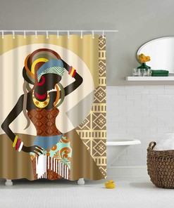 Celebrate Diversity with African Tribal Woman Shower Curtain, Traditional Ethnic Design Bathroom Decor