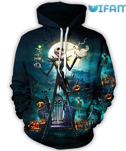 Celebrate Halloween with the Jack Skellington Halloween Pumpkin Unisex 3D All Over Print Hoodie