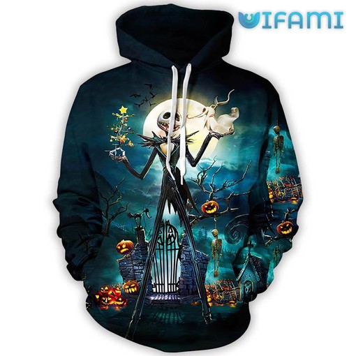Celebrate Halloween with the Jack Skellington Halloween Pumpkin Unisex 3D All Over Print Hoodie