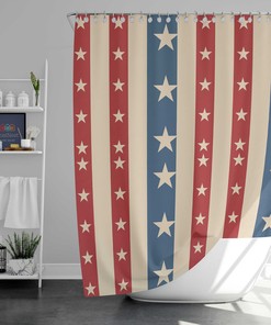 Celebrate Independence Day with Patriotic USA Flag Shower Curtain, Home and Bath Accessories
