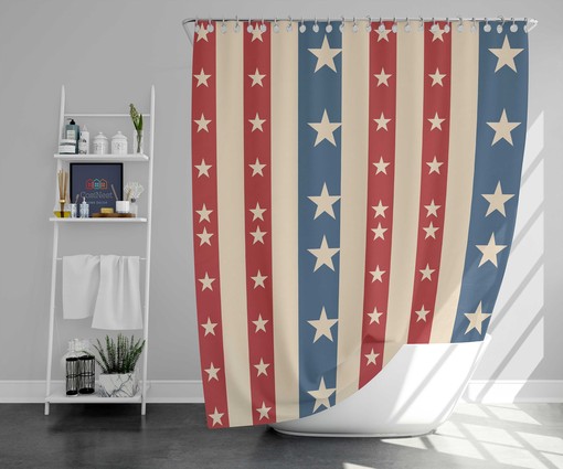 Celebrate Independence Day with Patriotic USA Flag Shower Curtain, Home and Bath Accessories