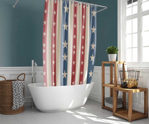 Celebrate Independence Day with Patriotic USA Flag Shower Curtain, Home and Bath Accessories - Image 2