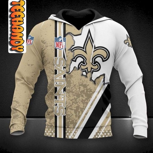 Celebrate Your Love for the Game with New Orleans Saints 3D Football NFL Hoodie