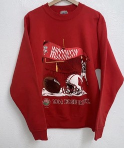 Celebrate the 1994 Rose Bowl with Wisconsin Badgers Vintage Style Sweatshirt Hoodie with vintage ncaa shirts