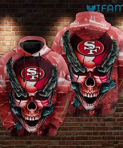 Chained Skull All Over Print 3D Hoodie Gift for San Francisco 49ers Fans