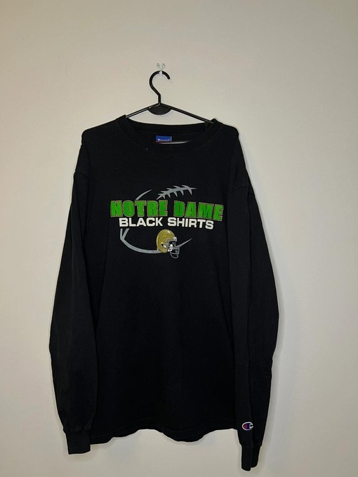 Champion Notre Dame Go Irish Ls Black Shirt Vintage Style Sweatshirt T-shirt, NCAA Football Teams Gifts for Fans