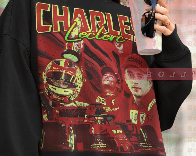 Charles Leclerc Homage Sweater, Vintage Movie Shirts for Men, Minimalist Movie Shirts for Fans - Image 4