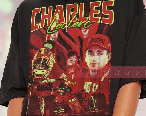 Charles Leclerc Vintage Shirt - Movie Shirts for Men - Charles Leclerc Homage Tshirt - Minimalist F1 Racing Shirt - Image 2