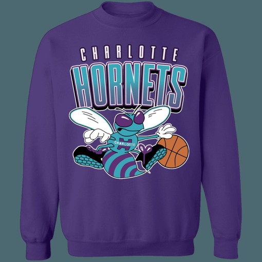 Charlotte Hornets 90's NBA Graphic Crewneck Sweatshirt - Retro Style - Image 3