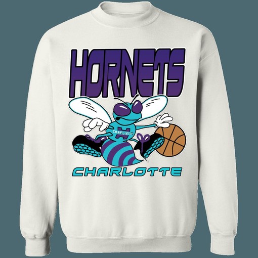 Charlotte Hornets NBA Gradient Design Long Sleeve Tee - For Fans - Image 2