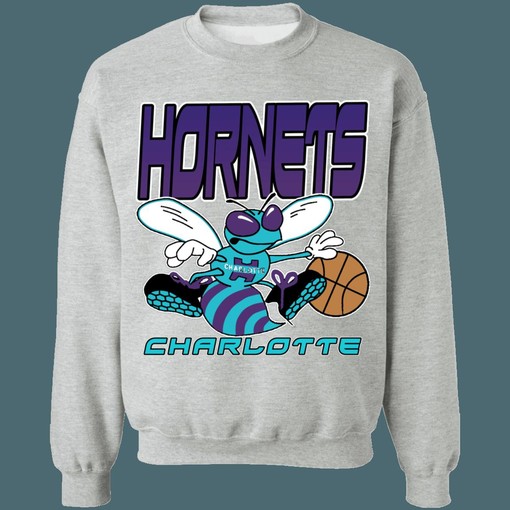 Charlotte Hornets NBA Gradient Design Long Sleeve Tee - For Fans - Image 3