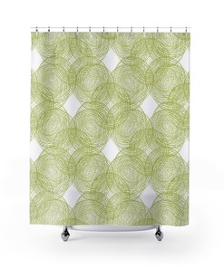 Chartreuse Green and White Shower Curtain, Bring a Freshness to Your Bathroom Decor | fresh shower curtains