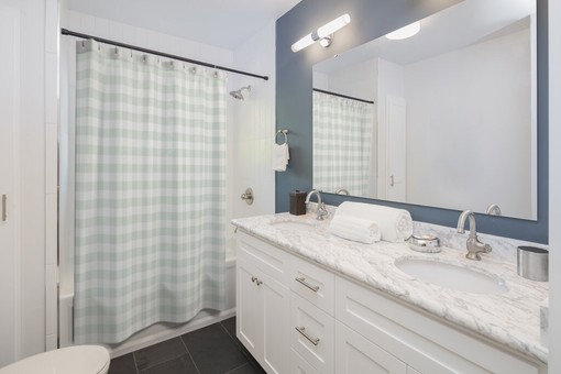 Checkered Green and White Shower Curtain - Farmhouse Vibe for Bathroom Decor - Image 2