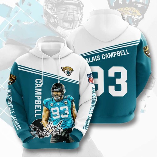 Cheer on the Jaguars with a Custom All Over Print Jacksonville Jaguars All Over Print 3D Hoodie