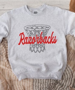 Cheer on the Razorbacks Basketball Team with This Arkansas Hoop Sweatshirt, NCAA Shirts Women
