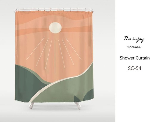 Cheerful Sunshine Orange Sky Mountain Disney Shower Curtain, Extra Heavy and Waterproof