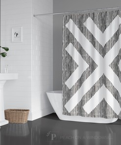 Chevron Design Shower Curtain | Stylish Bohemian Chic Bath Curtain | Bold and Beautiful | Best Shower Curtains