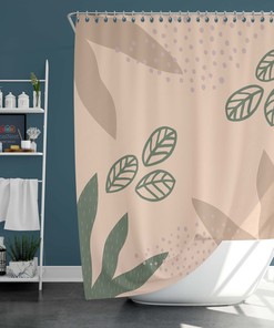 Chic Bohemian Flower Pattern Fabric Boho Pink Floral Shower Curtain