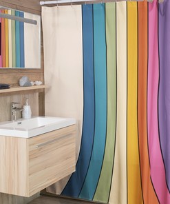 Chic Boho Retro Shower Curtain, Groovy 60's 70's Hippie Bathroom Accessory for a Vintage Bathroom Decor
