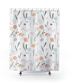 Chic Botanical Vintage Shower Curtain - Boho Styles for a Farmhouse Chic Bathroom