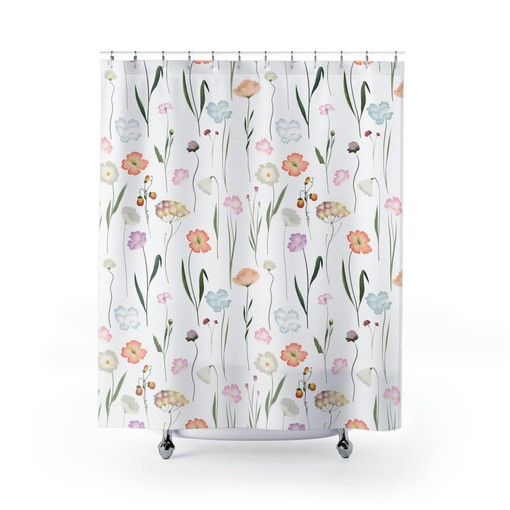 Chic Botanical Vintage Shower Curtain - Boho Styles for a Farmhouse Chic Bathroom