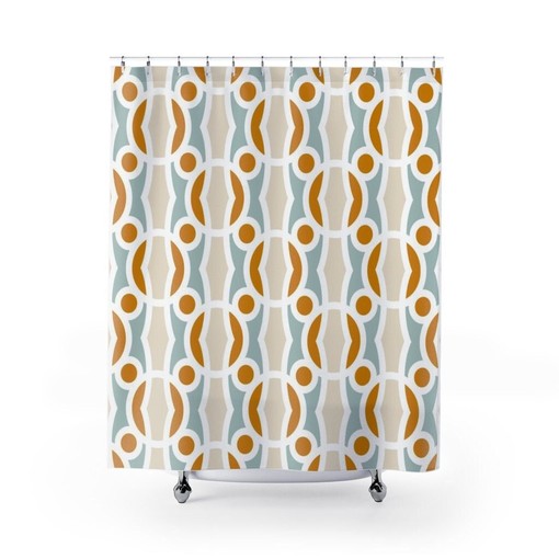 Chic Contemporary Shower Curtain for College Dorm and Bathroom