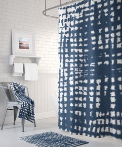 Chic Navy Blue Shower Curtain for a Stylish Bathroom | modern shower curtains