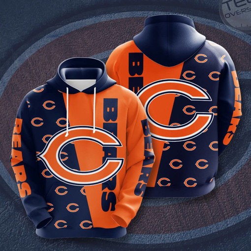 Chicago Bears 3D Hoodie with All-Over Prints and Graphics