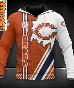 Chicago Bears 3D Hoodie with Graphic Design for NFL Fans