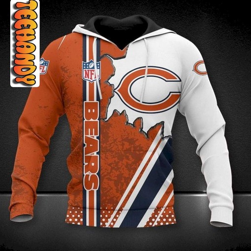 Chicago Bears 3D Hoodie with Graphic Design for NFL Fans