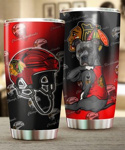 Chicago Blackhawks NHL Tumbler - Have Fun with Funny Dog Design