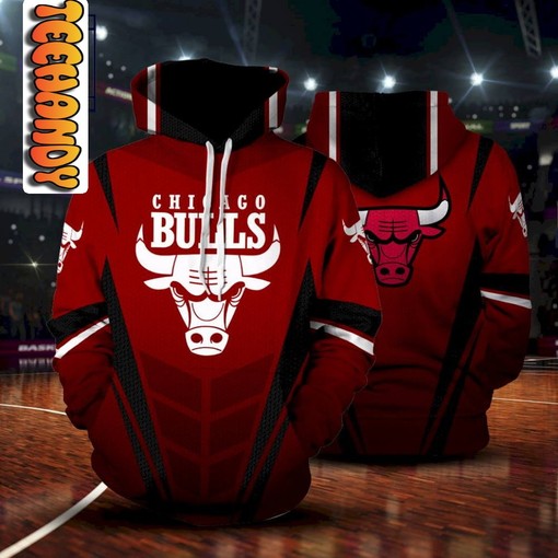 Chicago Bulls Premium All Over Print 3D Hoodie for Sports Enthusiasts