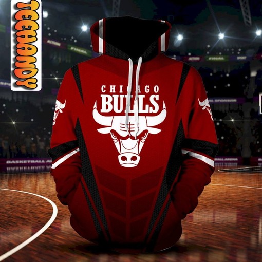 Chicago Bulls Premium All Over Print 3D Hoodie for Sports Enthusiasts - Image 2