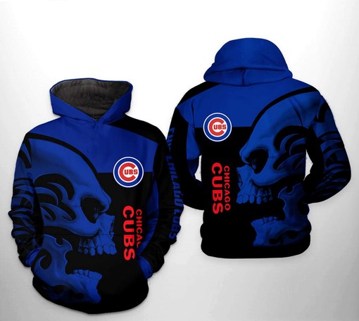 Chicago Cubs MLB Punisher Skull Hoodie 3D All-Over Print for Men and Women