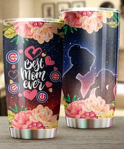 Chicago Cubs MLB Tumbler with Cool Flower and MLB Logo - Perfect for Cubs Fans