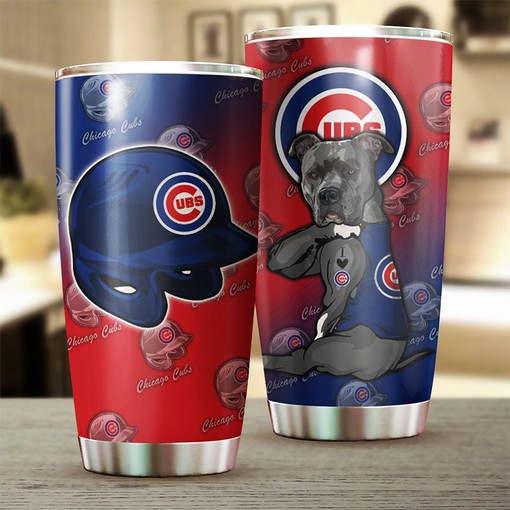 Chicago Cubs MLB Tumbler with Lovable Dog Design and Catchy MLB Logo - Image 2