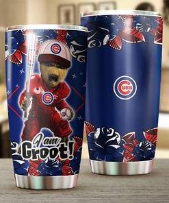 Chicago Cubs MLB Tumbler with Marvel's "I Am Groot" Personalization and Custom MLB Logo