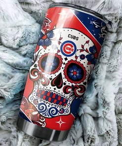 Chicago Cubs MLB Tumbler with Skull Design - Ideal Tumbler for Cubs Lovers
