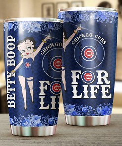 Chicago Cubs Quirky Touch Betty Boop MLB Tumbler with Personalization and Logo for Fans