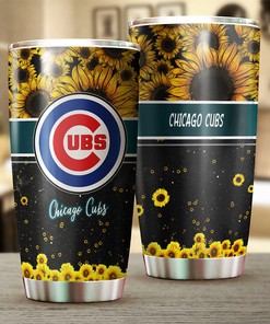 Chicago Cubs Radiant Flowers Sunflower Sunshine MLB Tumbler with a Vibrant and MLB Design