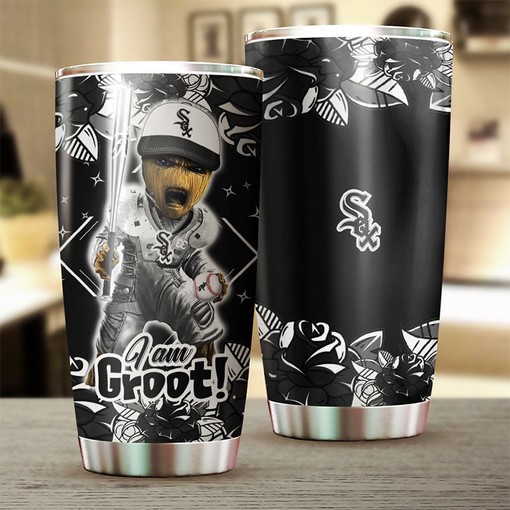 Chicago White Sox Guardians of the Galaxy MLB Tumbler with I Am Groot and Logo