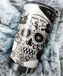 Chicago White Sox MLB Tumbler with Edgy Skull Design for Baseball Lovers and Custom MLB Logo