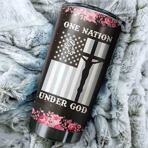 Chicago White Sox MLB Tumbler with One Nation Under God Design - Ideal Tumbler for White Sox Fans - Image 2