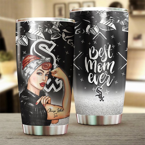 Chicago White Sox Strong and Caring Best Moms Ever MLB Tumbler with Unique Design and Logo