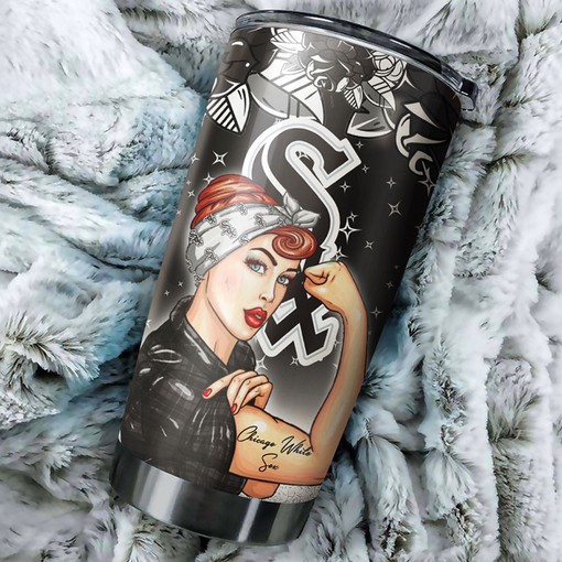 Chicago White Sox Strong and Caring Best Moms Ever MLB Tumbler with Unique Design and Logo - Image 2