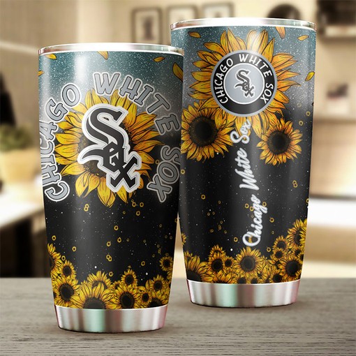 Chicago White Sox Sunflower MLB Tumbler with Custom Logo and Personalization for Fans - Image 2