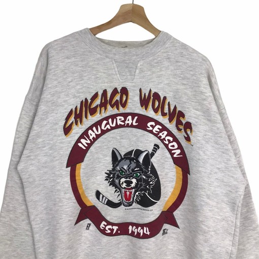 Chicago Wolves NHL Vintage Style Crewneck Sweatshirt American Hockey League - Image 2