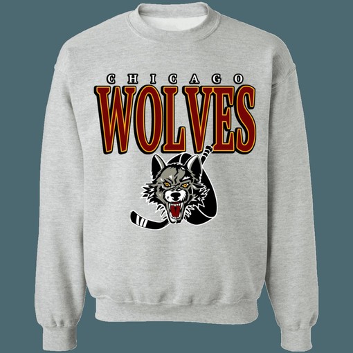 Chicago Wolves Vintage AHL Hockey Unisex Graphic Crewneck Sweatshirt - Retro Style
