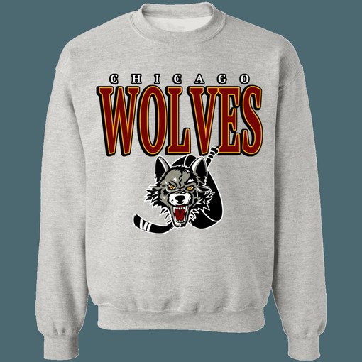 Chicago Wolves Vintage AHL Hockey Unisex Graphic Crewneck Sweatshirt - Retro Style - Image 2